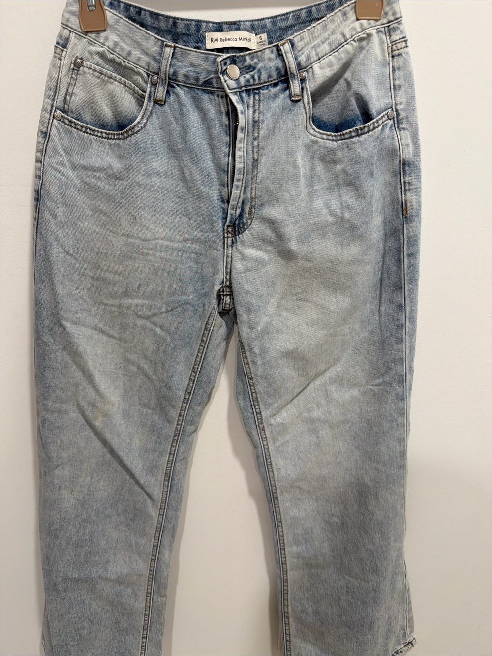 Rebecca Minkoff Men’s Straight Jeans in Light Blue Wash